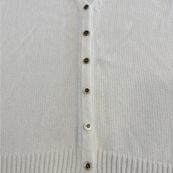 St. John Sport • V-Neck Short Sleeve Knit Cardigan - Picture 3 of 12